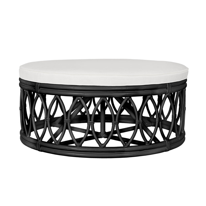 Lillian Round Ottoman, Black