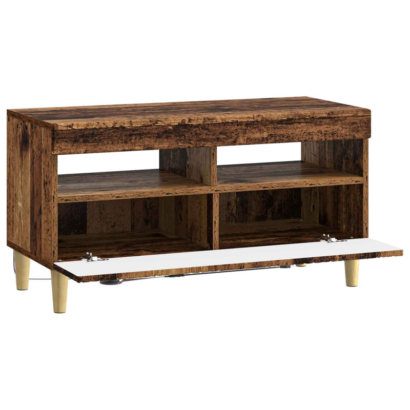 Unfinished with Fireplace Included, Old Wood, 43cm H x 81cm W x 35cm D
