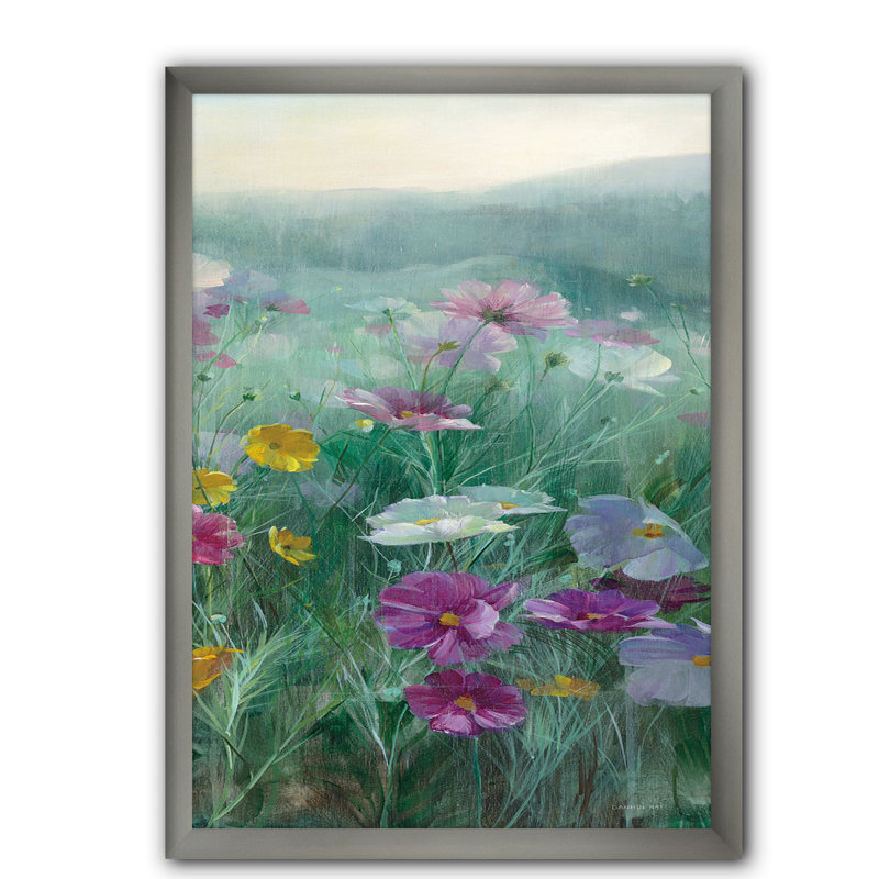 «Cosmos At Dawn III», reproduction sur toile encadrée, H 20 po x l 12 po x P 1po, Cadre argenté