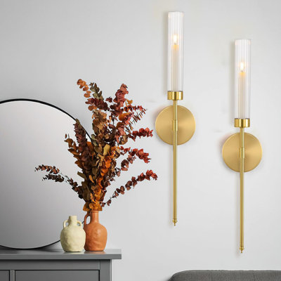 Golden Wall Candlestick Long Wall Candle Wall Lamp