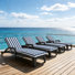 Chaise longue de patio inclinable avec coussins amovibles pour la cour ou la piscine (ensemble de 4)