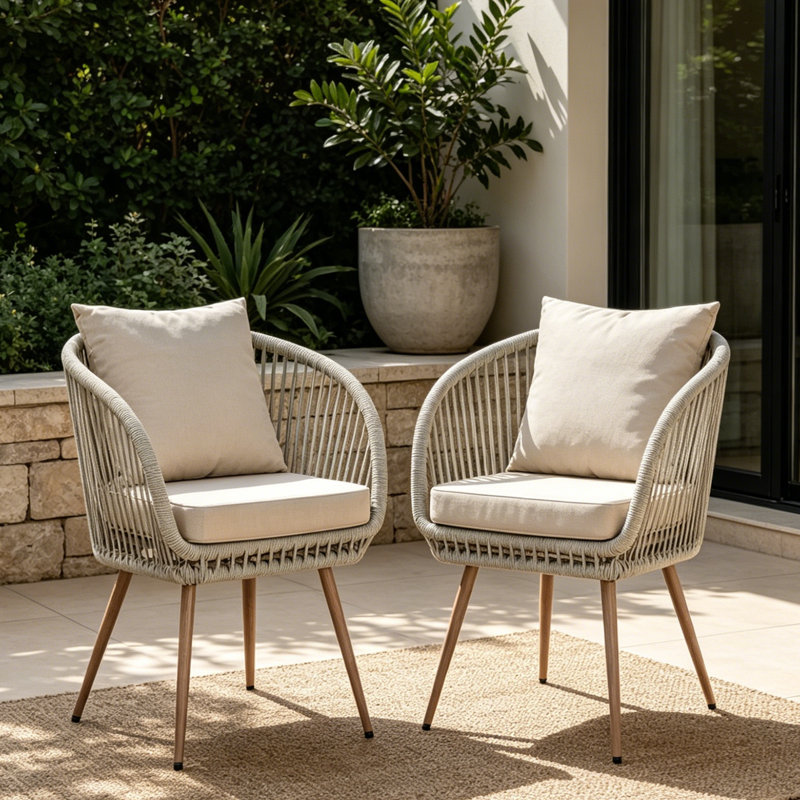 Chaise de patio d'extérieur avec coussin