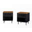 Table de chevet élégante et durable avec portes grillagées et grand espace de rangement-2128435764