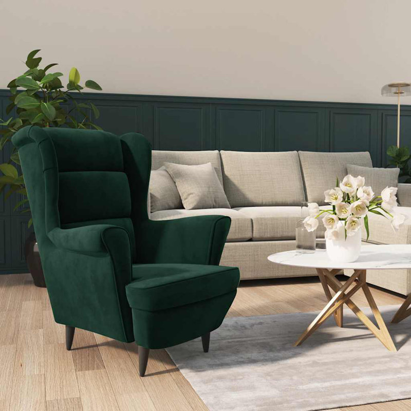 Jelez armchair, Polyester vert foncé