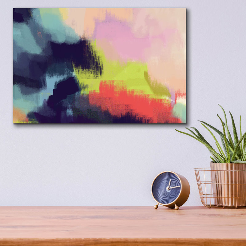 Art mural en verre épique «Spring Showers 2» par Brittany Evans, 16 po x 12 po