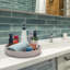 Plateau rond en rotin pour comptoir, table basse, blanc délavé 11,8 po YANGQIHome
