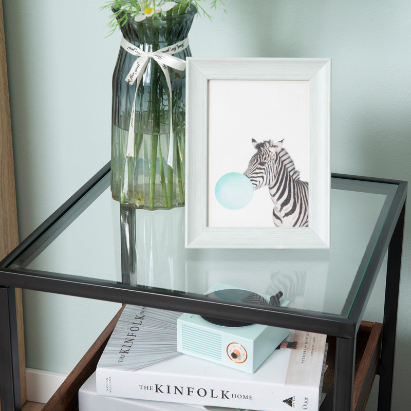 Byler Glass Top Frame End Table