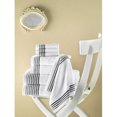 Ensemble 8 serviettes de bain massillon de luxe en coton Massillon