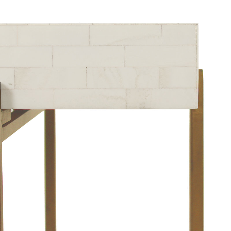 Adela Resin Box End Table, Ivory