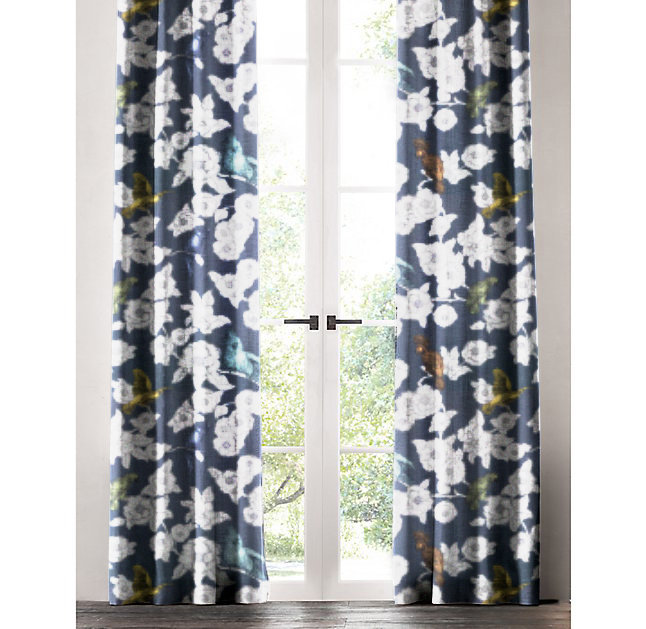 Panneau de rideau simple Bird Wildlife, l 50 po x L 72 po, Blanc