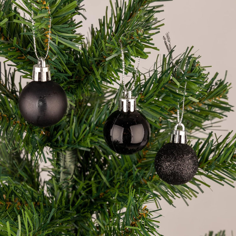 Polyvinyl Chloride (PVC) Ball Ornament, Black, 3cm H x 3cm W x 3cm D
