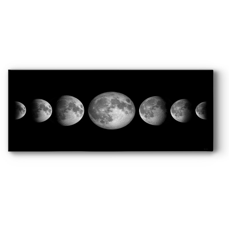 Phases lunaires - Toile tendue avec châssis, H 8 po x l 20 po x P 1,5 po