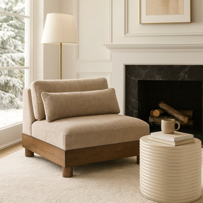 Fauteuil modulaire rembourré en tissu Turin Chenille