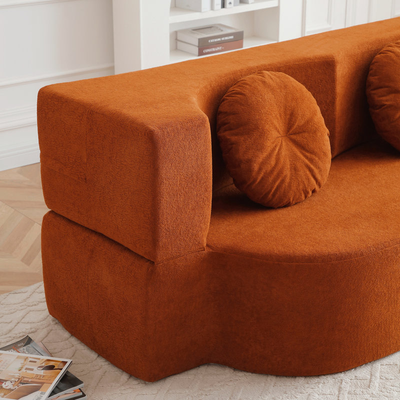 Causeuse de plancher et futon, Orange