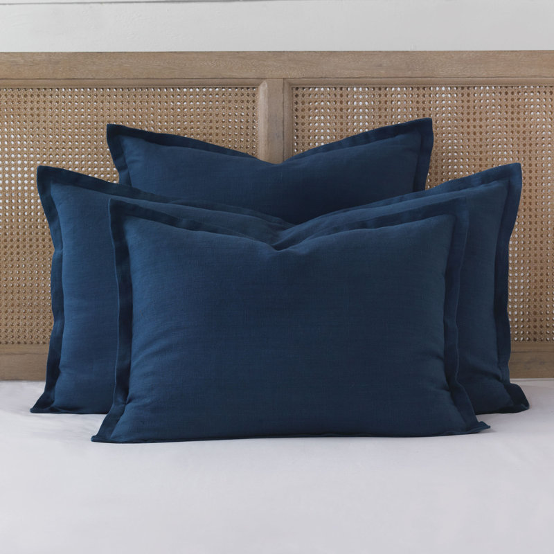 Resort Linen Program 100% Linen Zip Sham, Euro, Breeze Indigo
