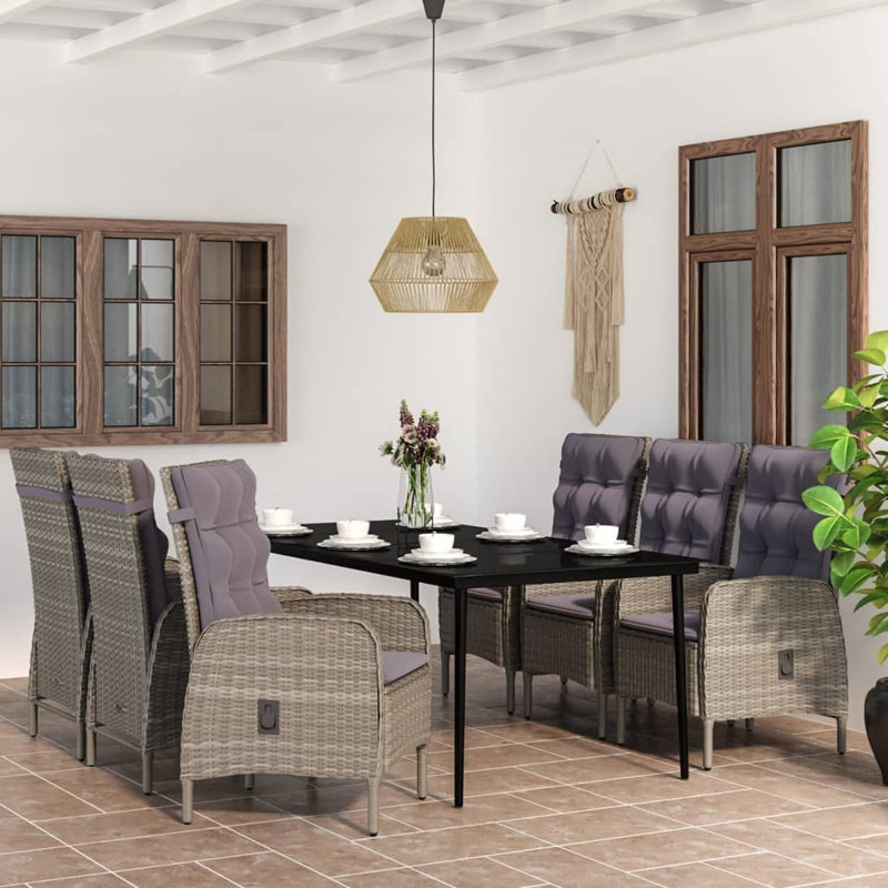 Ensemble bistro 2 personnes Caitlyn-Rose, Gris, 6, H 29,1 po x l 78,7 po x P 39,4 po