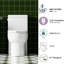 Toilette économiseur d'eau 1,28, version allongée confortable, siège, chasse d'eau 1000 grammes, blanc brillant 003S, installation de salle de bain au sol à hauteur latérale, score de chasse d'eau, fixation brillante