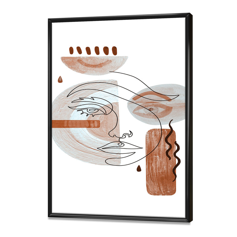 Minimal Compositions of Abstract Face I - reproduction sur toile, H 32 po x l 24 po x P 1 po, Toile avec cadre noir
