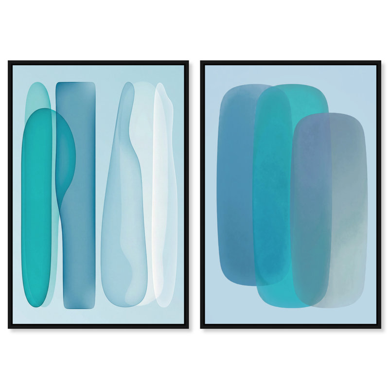 Glacier Gradients Set Set by Oliver Gal, 32"H x 22"W, Black Floater Frame