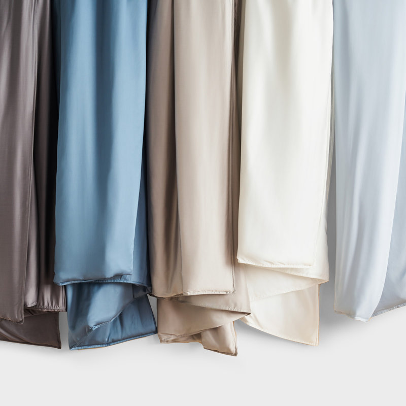 Ensemble de housse de couette Tencel Lyocell Cooling, Gris clair, Housse de couette pour grand lit + 2 taies décora