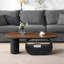 Table basse ovale de luxe industrielle, table basse de 47,24 po avec tiroir de rangement, centre de table en métal noir