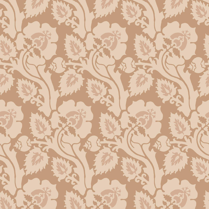 Paisley Briar - Cypress Green Botanical Wallpaper, Honey Gold, Faux Grasscloth