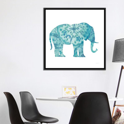 " Boho Teal Elephant I " by Danhui Nai