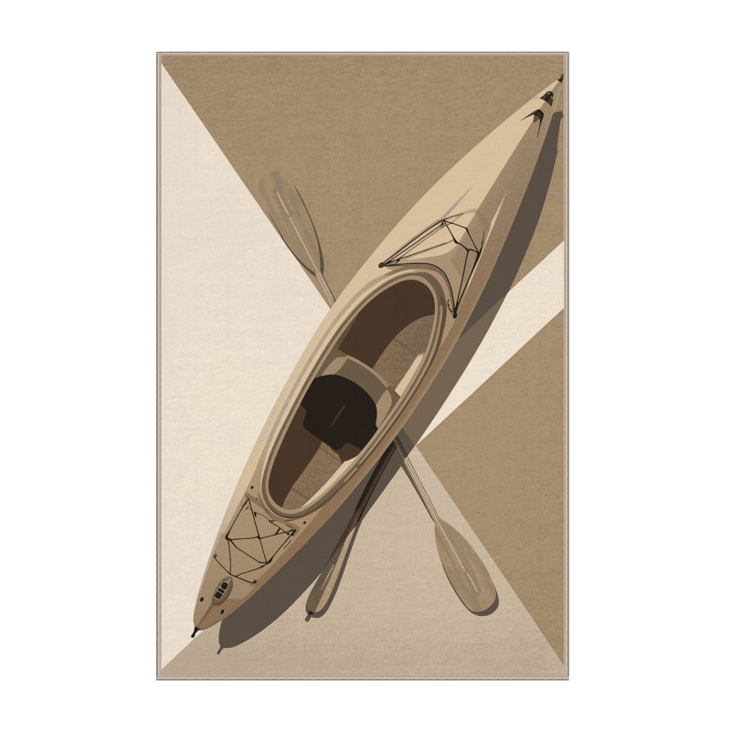 Tapis beige moelleux et moelleux Efimov, 4 x 6
