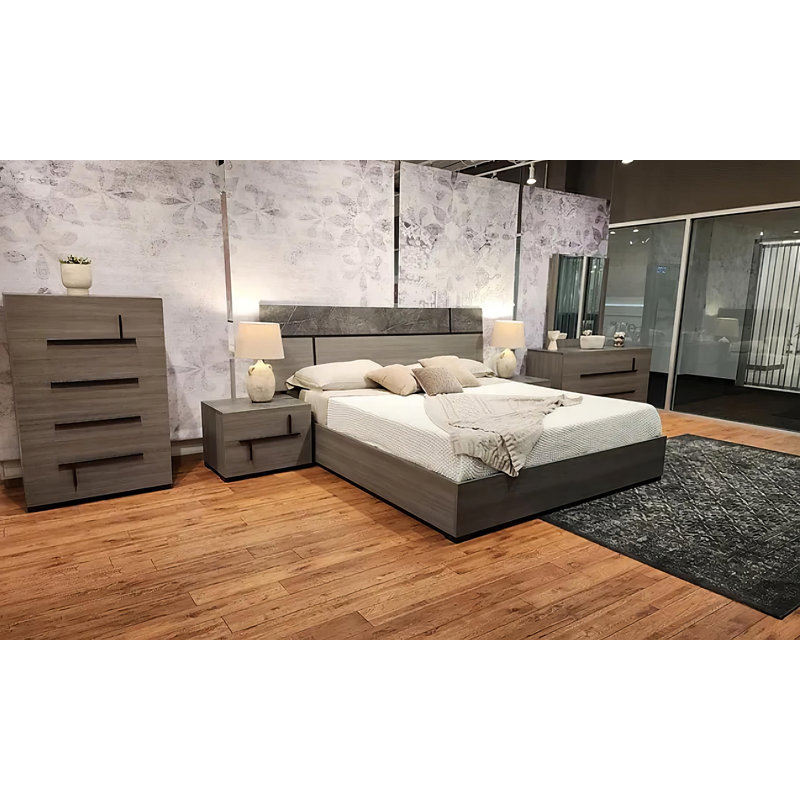 Sulma 4 Pieces Italy Bedroom Set, Queen