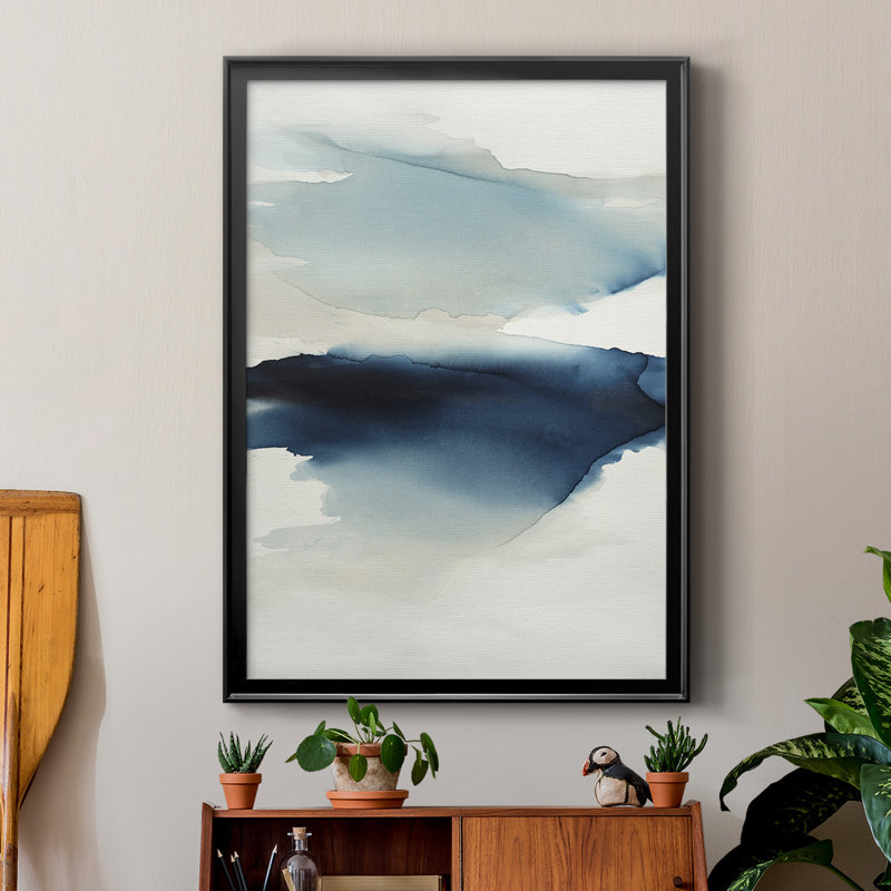 Waves I, reproduction encadrée de qualité supérieure, prête à être accrochée, Cadre noir, H 24,5 po x l 18,5 po x P 1 po