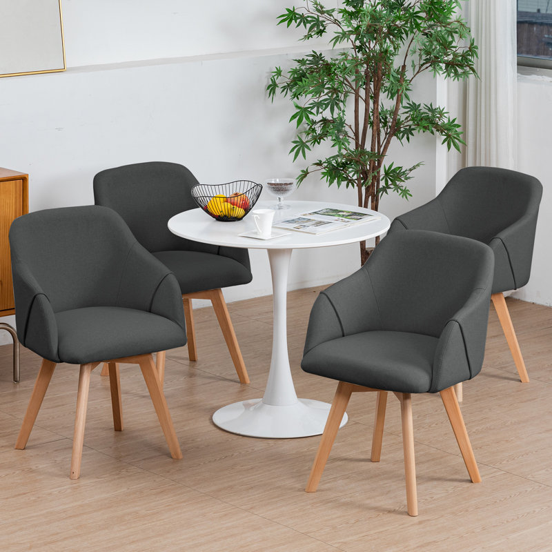 Chaise d'appoint rembourrée Fegan, gris, 4