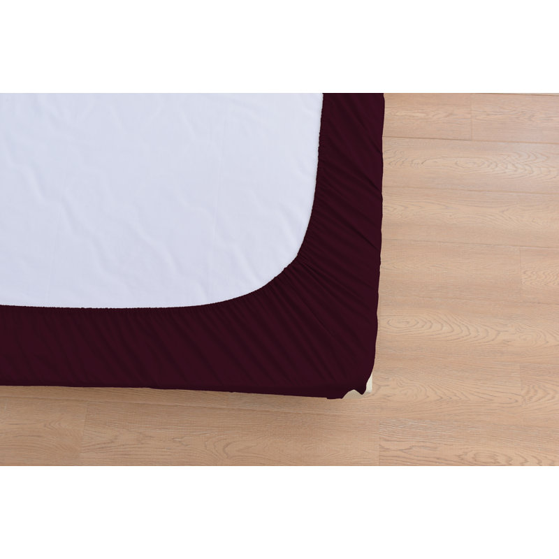 Ensemble de draps 1800 en rayonne de bambou, Très grand séparé, Aubergine