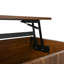 Retro Lift-Top Coffee Table with Sliding Door & Hidden Storage, Extendable MDF Desk with Wood Legs-135865750