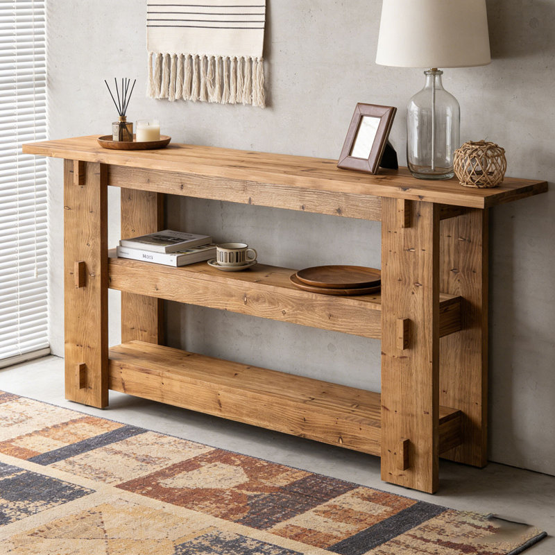 63" Solid Wood Console Table