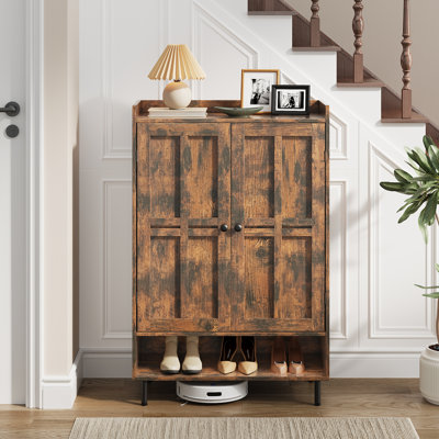 Aleatha 6-Tier 24 Pairs Shoe Cabinet With Doors And Adjustable Shelves For Entryway