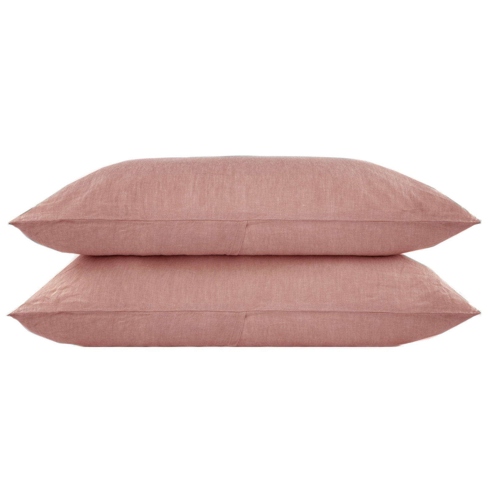 100% French Linen Pillowcase Set, Clay, King Pillowcase