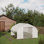 Serre de plain-pied en acier galvanisé 11,5 pi x 10 pi x 6,5 pi, porte à fermeture à glissière, 7 fenêtres, parois latérales, blocage, serre à 85% de lumière du soleil, structure en acier, porte et pépinière