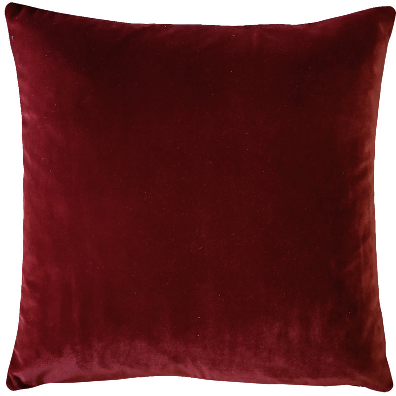 Castello Burgundy Velvet Square Throw Pillow 20x20