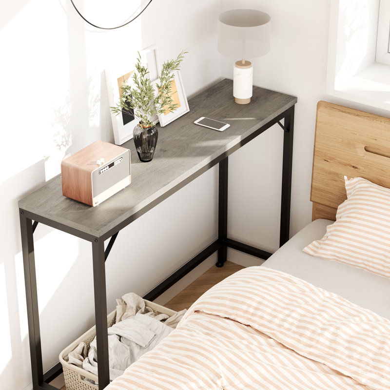 Ulan 39.37'' Console Table, Black, Gray