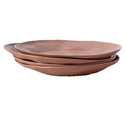 Tam Stoneware Dinner Plate, Terracotta Rose, Set of 4