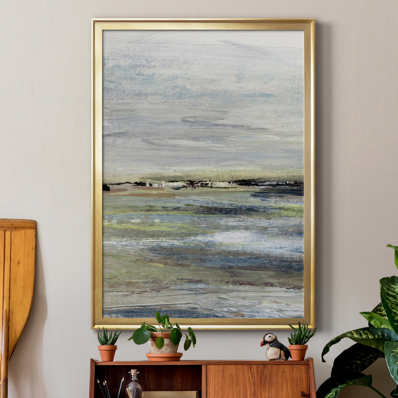 Wetlands I - Peinture sur toile encadrée, H 18,5 po x l 24,5 po x P 1,5 po, Cadre doré