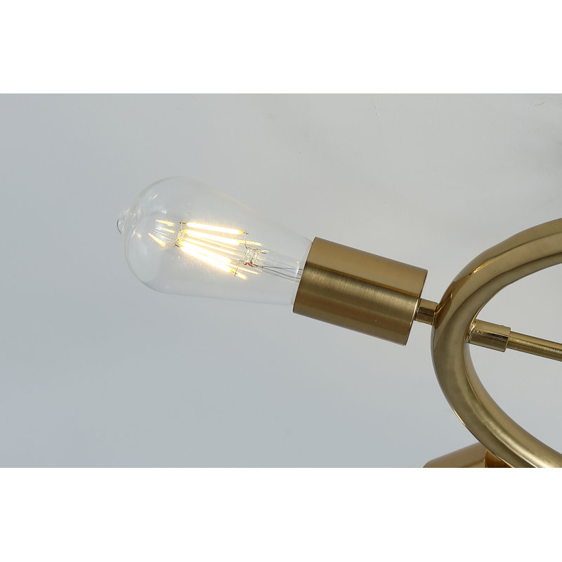 Plafonnier semi-encastré 6 lumières Sputnik Modern Century, Or