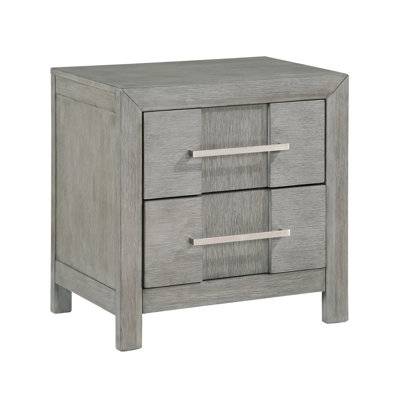 Gray 2 Nightstand With Quality Materials For Bedroom Modern 2 Practical Drawers