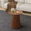 Ensemble de 2 tables basses rondes, grandes et petites tables centrales et d'appoint en bois, finition noyer moderne pour le salon et le bureau