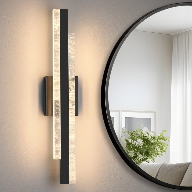 Barre d'éclairage de salle de bain 24 "à DEL à intensité variable, Noir mat