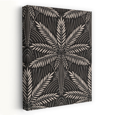Boho Art déco, palmiers, noir, beige, élégant, abstrait, paysage tropical de palmiers