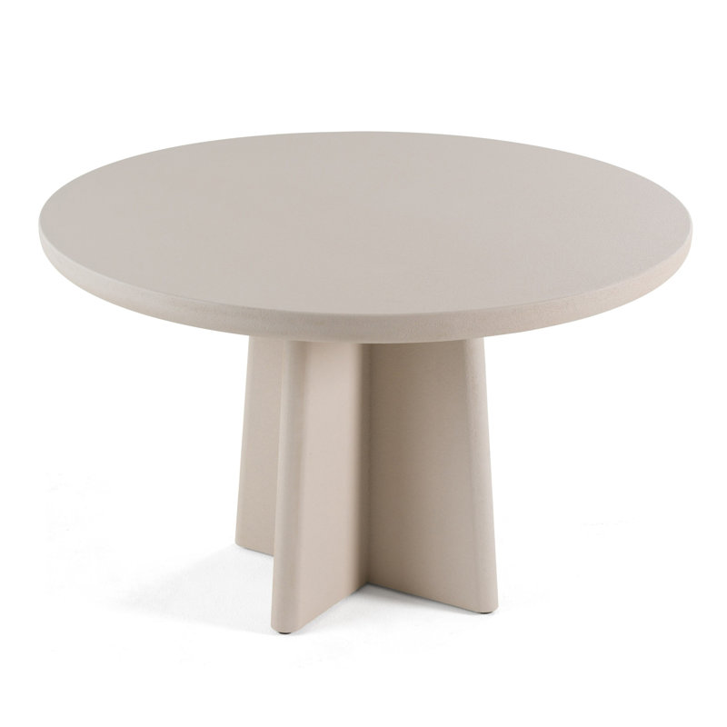 Table de salle à manger Cid Evie, faux béton gris, plateau rond de 47 po