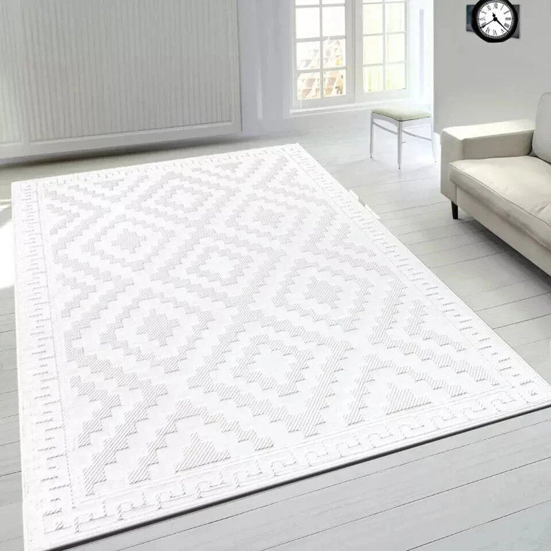 Avon Rug Cream Large Area Rug, Non Slip Hallway Runner, Soft Carpet Door Mat for Living Room, Bedroom & Kitchen