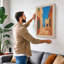 Ochre Courtyard Retro - Wrapped Canvas-1205650113-1205650114