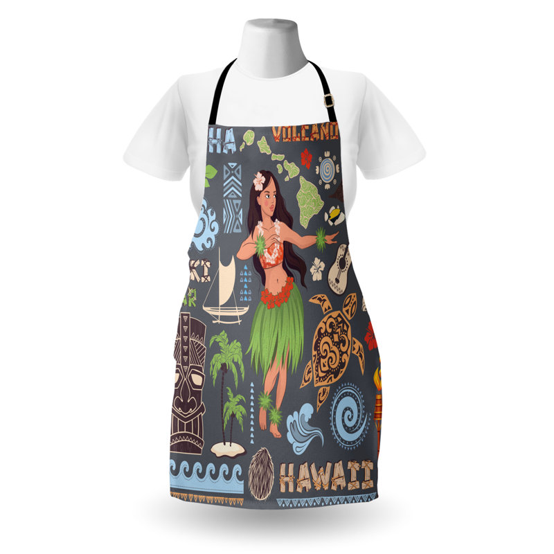 Multicolore, tablier East Urban Home Hula Girl, cuisine de jardinage, taille adulte